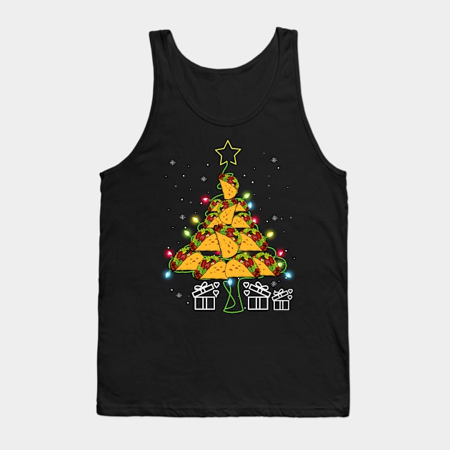 Funny Tacos Christmas Tree Lights Ugly Christmas Sweater Tank Top by johnbbmerch